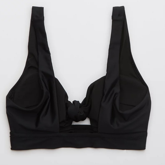American Eagle Aerie tie banded wide-strap scoop bikini top NWT - Picture 4 of 7